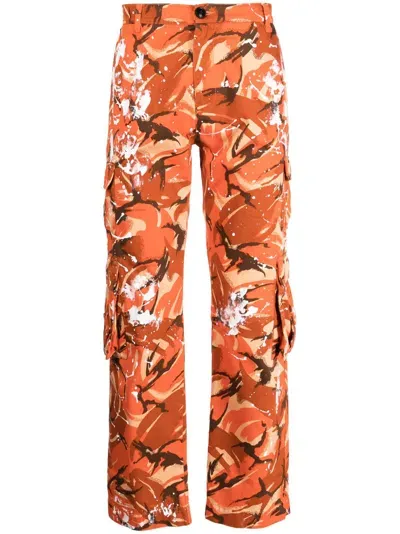 Martine Rose Camouflage-print Cargo Pants In Orange