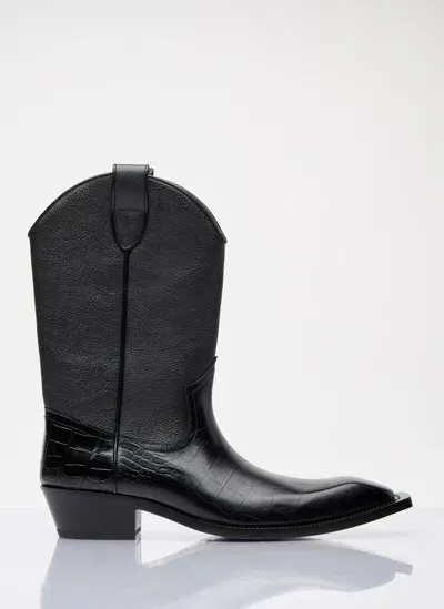 Martine Rose Cowboy Boots In Black