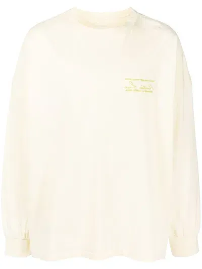 Martine Rose Embroidered Logo Long-sleeve T-shirt In Yellow