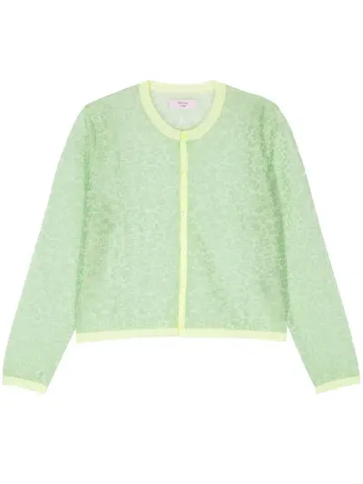 Martine Rose Floral-jacquard Cardigan In Green