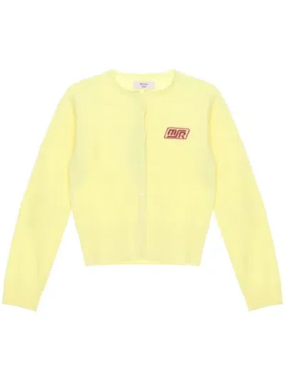 Martine Rose Pilled-finish Cardigan In Yellow