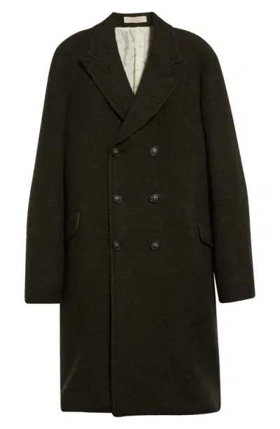 Massimo Alba Dodge Double Breasted Virgin Wool Coat In Hunter