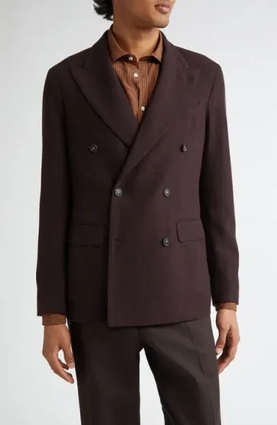 Massimo Alba Double Breasted Wool Sport Coat In Lava