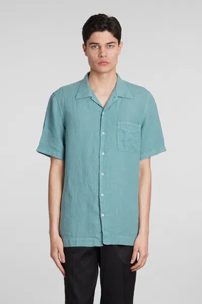 Massimo Alba Poplin Linen Shirt In Green