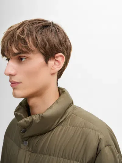 Massimo Dutti Leichte Pufferjacke Daunen In Khaki