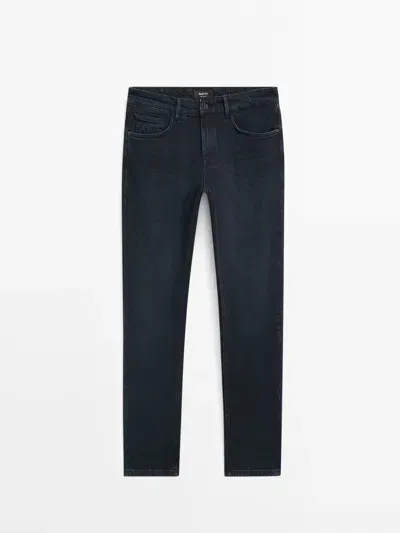 Massimo Dutti Slim-fit-jeans Mit Baumwolle In Black