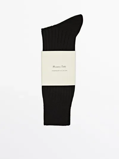 Massimo Dutti Socken Gerript In Black