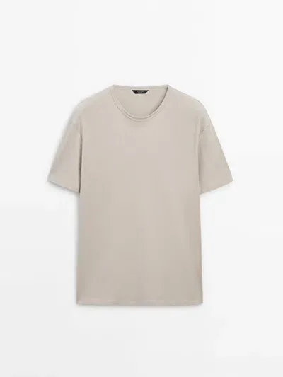 Massimo Dutti T-shirt 100% Baumwolle In Neutral