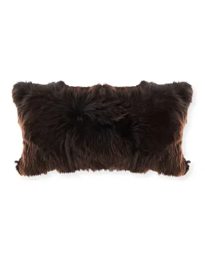 Massoud Suri Alpaca Lumbar Pillow In Espresso