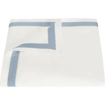 Matouk Ambrose 600 Thread Count Cotton Sateen Duvet Cover In Bone/hazy Blue