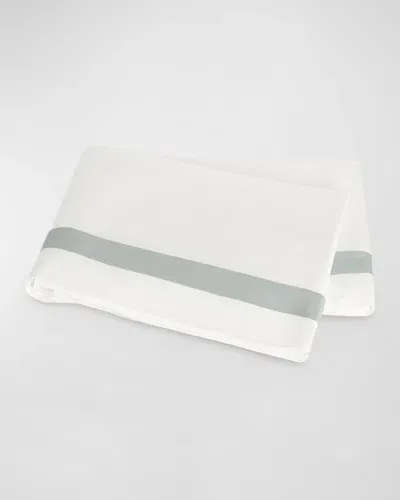 Matouk Ambrose Full/queen Flat Sheet In Bone/celadon