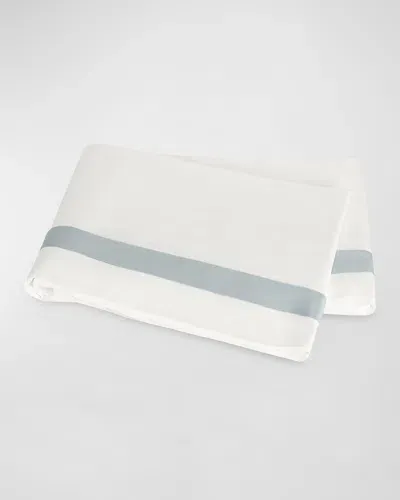 Matouk Ambrose Full/queen Flat Sheet In Bone/pool