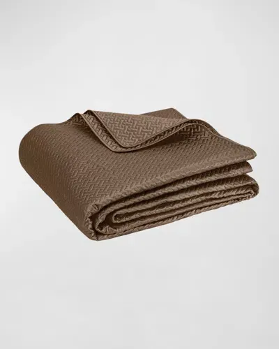 Matouk Basketweave Full/queen Quilt In Mocha