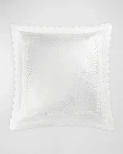 Matouk Classic Chain Scallop Matelasse Euro Sham In White