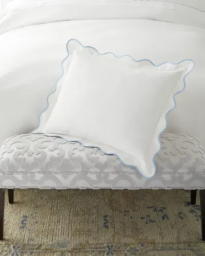 Matouk King Lanai Pique Sham In White/blue