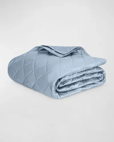 Matouk Nocturne King Quilt In Hazy Blue