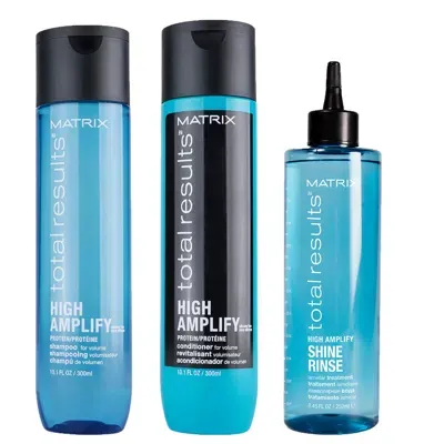 Matrix Total Results Volumising High Amplify Shampoo, Conditioner And Lamellar Treatment For Fine And Flat In White