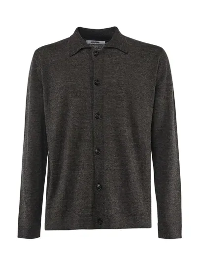 Mauro Grifoni Wool Blend Cardigan In Antrachite