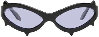 Maustein Black Spike Sunglasses In Black/violet