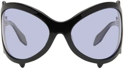 Maustein Ssense Exclusive Black Bug Spike Sunglasses In Black/violet