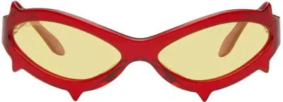 Maustein Ssense Exclusive Red Spike Sunglasses In Red/yellow