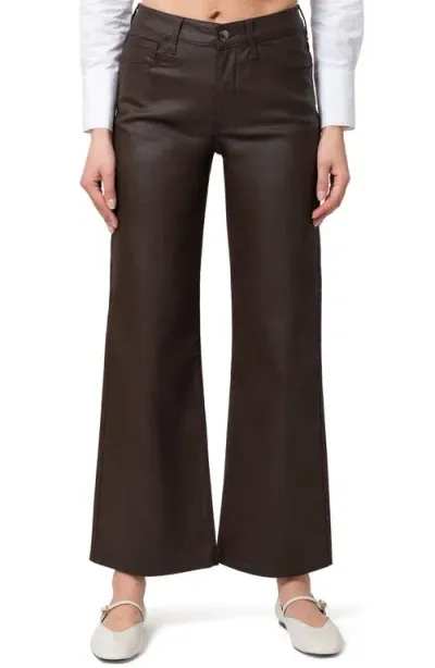 Mavi Jeans Alena Coated Wide Leg Jeans In Brown Coated