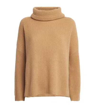 Max & Co Cashmere Rollneck Sweater In Beige