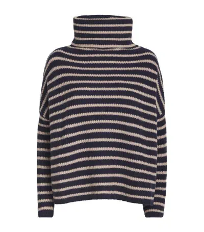 Max & Co Cashmere Striped Sweater In Blue