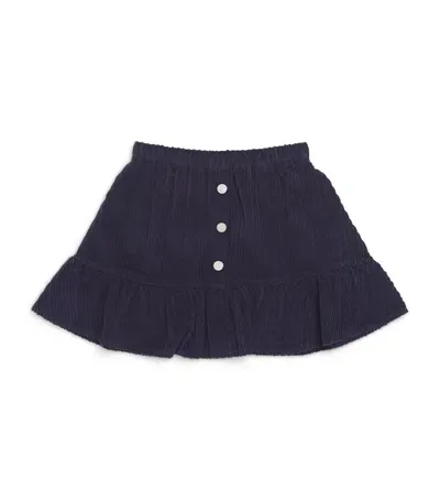 Max & Co Kids' Corduroy Button-down Skirt In Navy