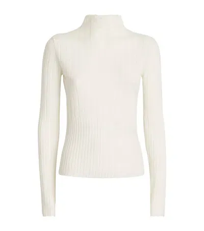 Max & Co Knitted Ribbed Sweater In White