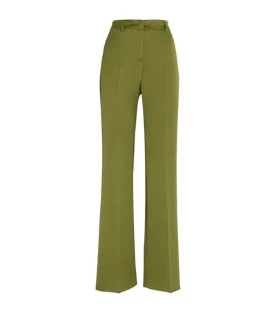 Max & Co Satin Wide-leg Trousers In Green