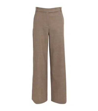 Max & Co Wide-leg Tailored Trousers In Brown