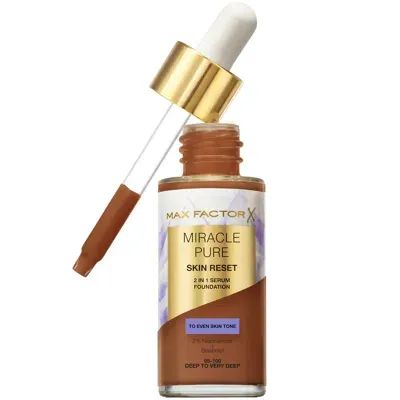 Max Factor Miracle Pure Skin Revival Serum Foundation 30ml (various Shades) - 95-100 Deep To Very Deep