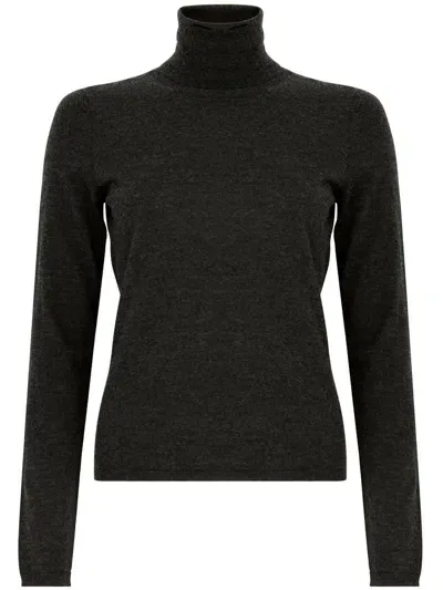 Max Mara Adda High-neck Cashmere Top In Grey