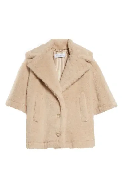 Max Mara Cambusa Wool Blend Short Sleeved Coat In Sand