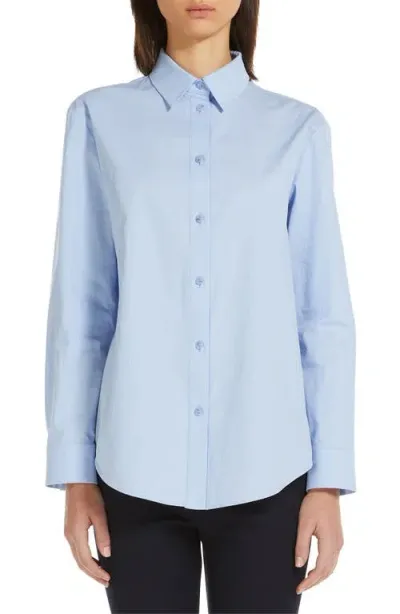 Max Mara Antille Cotton Button-up Shirt In Light Blue