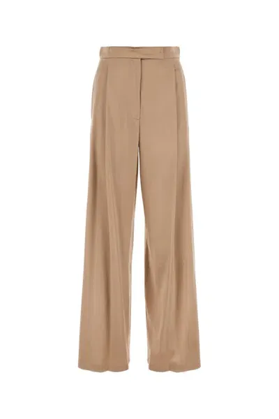 Max Mara Antiqued Silk Satin Fiesta Wide-leg Pant In Bronzo