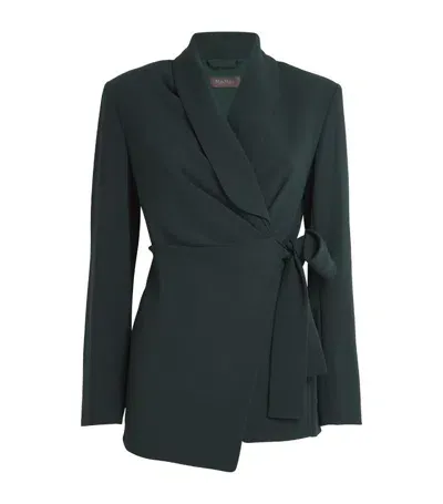 Max Mara Asymmetric Blazer In Dark Green