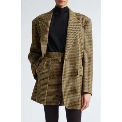 Max Mara Atlanta Houndstooth Wool Blend Blazer In Brown Houndstooth