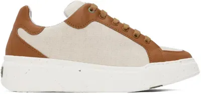 Max Mara Beige & Tan Maxigreen Sneakers In 1 Tobacco