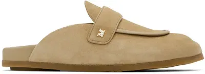 Max Mara Beige Soft Suede Mules In 003 Beige