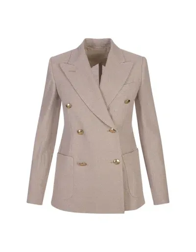 Max Mara Beige Vanadio Blazer In Paglia