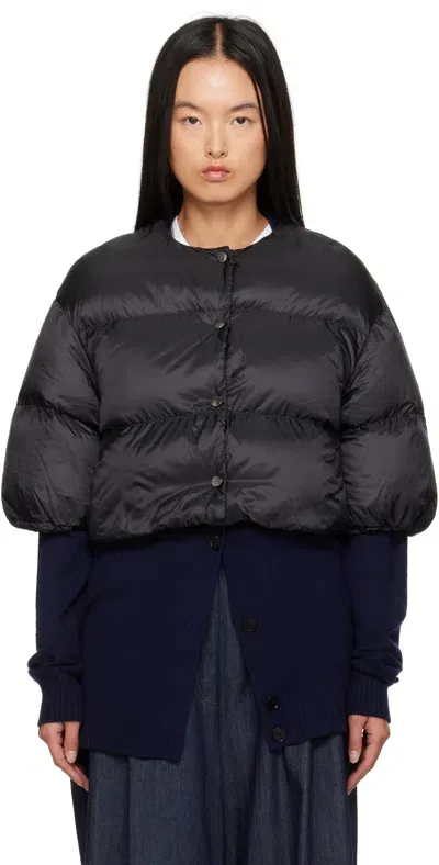 Max Mara Black Seico Down Jacket In 009 Black