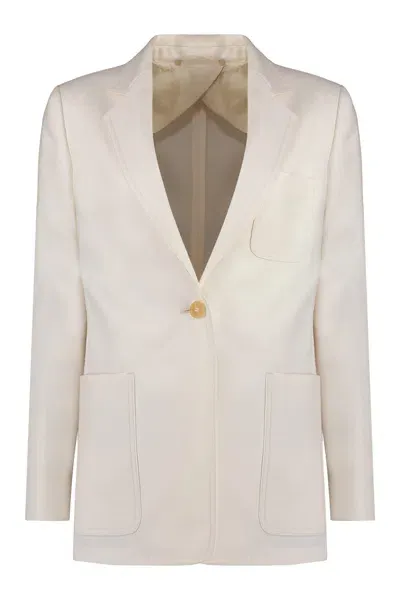 Max Mara Boemia Linen Blazer In Panna