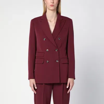 Max Mara Bordeaux Double-breasted Jacket In Wool In White