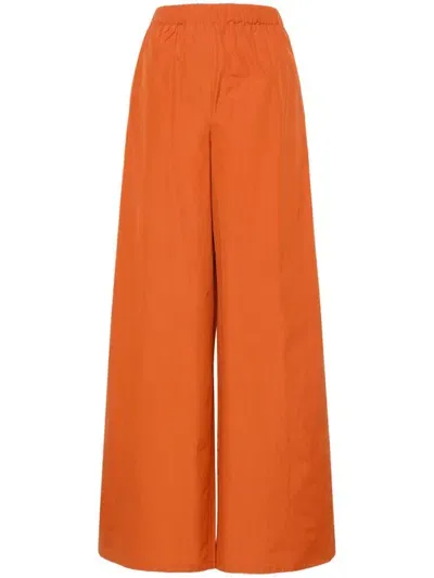 Max Mara Navigli Poplin Palazzo Pants In Brown