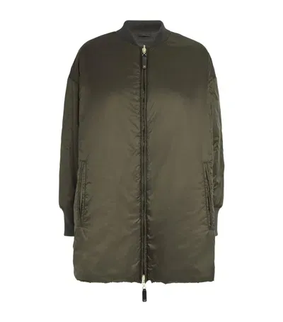 Max Mara Cameluxe Bomber Jacket In Green