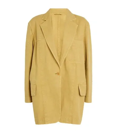 Max Mara Canvas Dizzy Blazer In Khaki,yellow