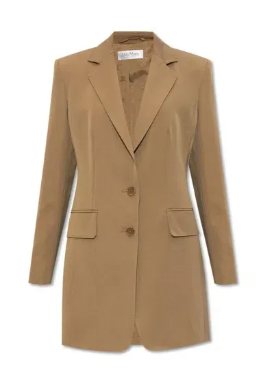 Max Mara Caprile Single-breasted Blazer In Mud