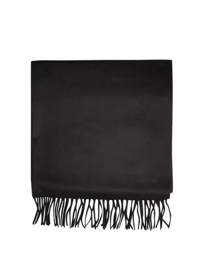 Max Mara Cashmere Stole With Embroidery Scarves In Black